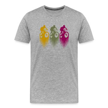 Mountainbike MTB Mountain biker bunt - Männer Premium Bio T-Shirt - Grau meliert - Vorne - Damien (186cm)