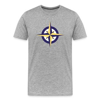 rose des vents - T-shirt bio Premium Homme - gris chiné - Devant - Damien (186cm)
