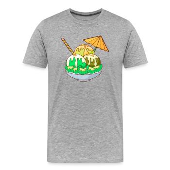 Eis Speiseeis Eiskrem Eiscreme Kugeleis Eisbecher - Männer Premium Bio T-Shirt - Grau meliert - Vorne - Damien (186cm)