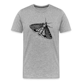 Papillon, papillon, insecte - T-shirt bio Premium Homme - gris chiné - Devant - Damien (186cm)