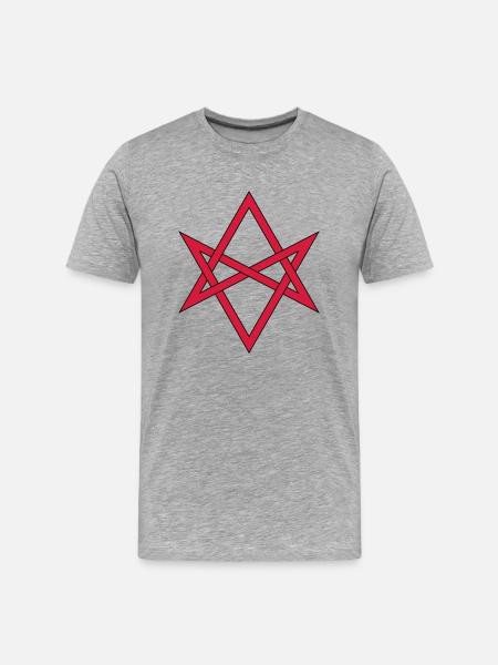 Masonic Unicursal Hexagram - Men's Premium Organic T-Shirt - heather grey