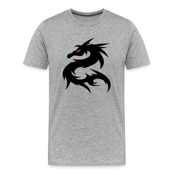 tatouage de fantaisie de dragon - T-shirt bio Premium Homme - gris chiné - Devant - Damien (186cm)
