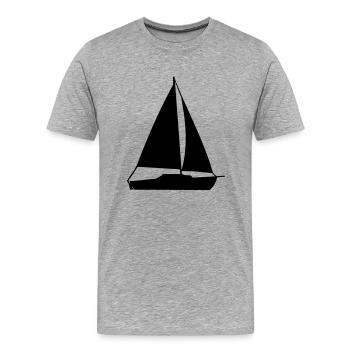 sailing boat - Men's Premium Organic T-Shirt - heather grey - Front - Damien (186cm)