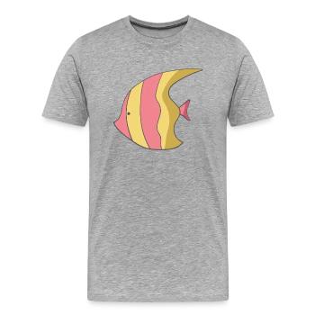 Fisch gestreift - Männer Premium Bio T-Shirt - Grau meliert - Vorne - Damien (186cm)