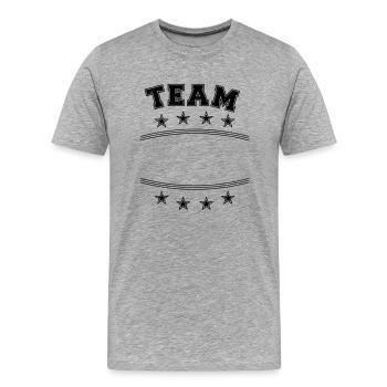 Name text frame - Men's Premium Organic T-Shirt - heather grey - Front - Damien (186cm)