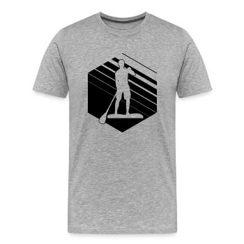 Standup Paddle Hommes Stand Up Paddle Sup - T-shirt bio Premium Homme - gris chiné - Devant - Damien (186cm)