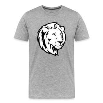 lion - T-shirt bio Premium Homme - gris chiné - Devant - Damien (186cm)