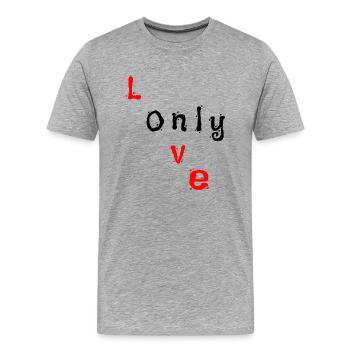 Seulement l’amour - T-shirt bio Premium Homme - gris chiné - Devant - Damien (186cm)