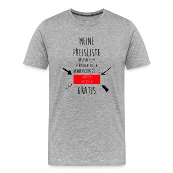 Baby Preise - Männer Premium Bio T-Shirt - Grau meliert - Vorne - Damien (186cm)
