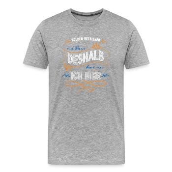 humor feiern geburtstagsgeschenkidee schäferhund - Männer Premium Bio T-Shirt - Grau meliert - Vorne - Damien (186cm)