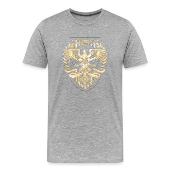 Heer, Militär, Luftwaffe, Marine, Marine, Amerika, USA - Männer Premium Bio T-Shirt - Grau meliert - Vorne - Damien (186cm)