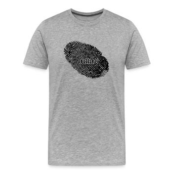 fingerabdruck dns dna geschenk schach koenig - Männer Premium Bio T-Shirt - Grau meliert - Vorne - Damien (186cm)