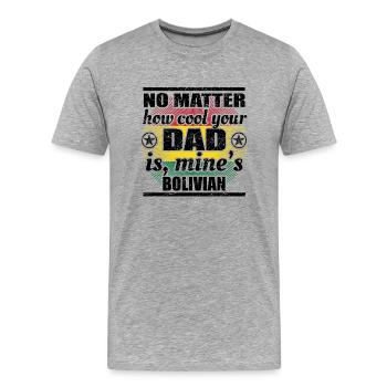 pas papa matière fraîche poison Bolivie père png - T-shirt bio Premium Homme - gris chiné - Devant - Damien (186cm)