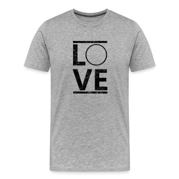 PERSONALISIERBAR liebe calling hobby king meister - Männer Premium Bio T-Shirt - Grau meliert - Vorne - Damien (186cm)