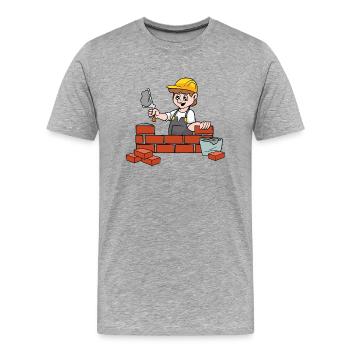 Maurer - Männer Premium Bio T-Shirt - Grau meliert - Vorne - Damien (186cm)