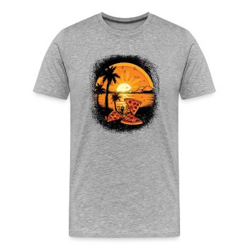 humor joke life chestburster tee - Männer Premium Bio T-Shirt - Grau meliert - Vorne - Damien (186cm)