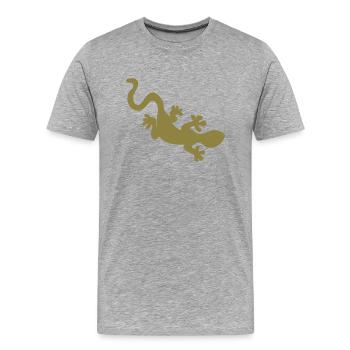 Gecko - Männer Premium Bio T-Shirt - Grau meliert - Vorne - Damien (186cm)
