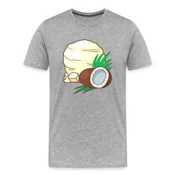 Kokosnuss Eis Speiseeis Eiskrem Eiscreme Kugeleis - Männer Premium Bio T-Shirt - Grau meliert - Vorne - Damien (186cm)