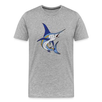 Marlin espadon marlin pêche en haute mer - T-shirt bio Premium Homme - gris chiné - Devant - Damien (186cm)
