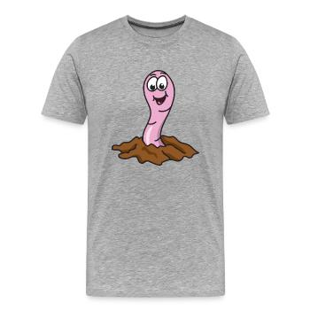 earthworm - Men's Premium Organic T-Shirt - heather grey - Front - Damien (186cm)