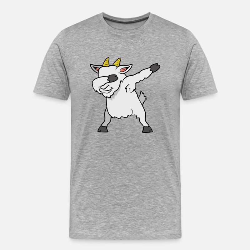 Dabbing Dab Ziege Ziegenbock - Männer Premium Bio T-Shirt - Grau meliert