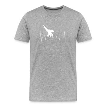 Bboy am start, get out my way / Breakdance - Männer Premium Bio T-Shirt - Grau meliert - Vorne - Damien (186cm)