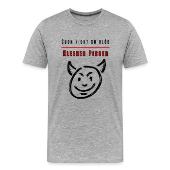 Ne regardez pas si stupide Little Pisser Party Fun Shirt - T-shirt bio Premium Homme - gris chiné - Devant - Damien (186cm)
