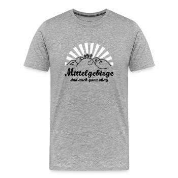 Mittelgebirge - die sympathischen Berge - Männer Premium Bio T-Shirt - Grau meliert - Vorne - Damien (186cm)