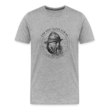 Rüm Hart Klaar Kiming Nordsee Friesland Platt - Männer Premium Bio T-Shirt - Grau meliert - Vorne - Damien (186cm)