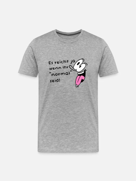 Nicht Normal - Verrückt - Männer Premium Bio T-Shirt - Grau meliert
