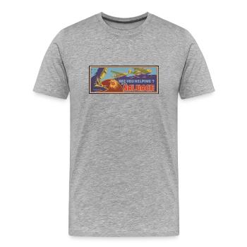 PNP Service - Men's Premium Organic T-Shirt - heather grey - Front - Damien (186cm)