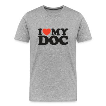 I Love My doc Chemise coeur - T-shirt bio Premium Homme - gris chiné - Devant - Damien (186cm)