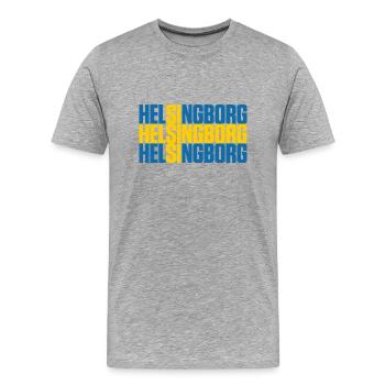 Helsingborg Schweden Fahne - Männer Premium Bio T-Shirt - Grau meliert - Vorne - Damien (186cm)