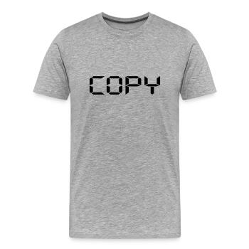 Copy - Copy and Paste - T-shirt bio Premium Homme - gris chiné - Devant - Damien (186cm)