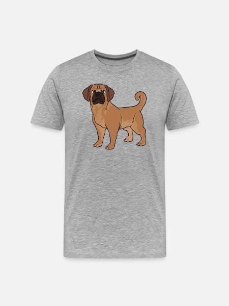 Puggle Beagle Pug Dog - Men's Premium Organic T-Shirt - heather grey