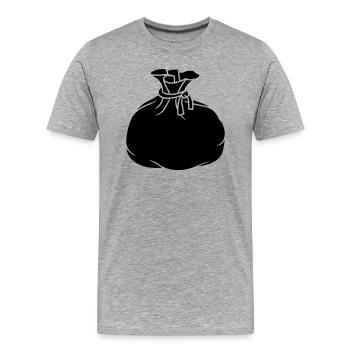 black fabric bag sack gift packed flasks - Men's Premium Organic T-Shirt - heather grey - Front - Damien (186cm)