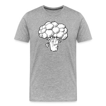 broccoli brokkoli veggie gemuese vegetables15 - Männer Premium Bio T-Shirt - Grau meliert - Vorne - Damien (186cm)