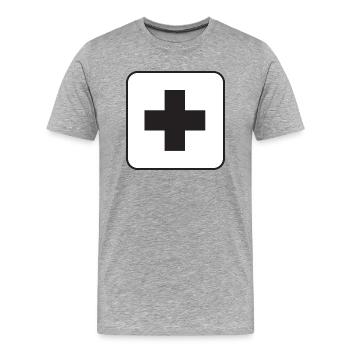 First aid - Men's Premium Organic T-Shirt - heather grey - Front - Damien (186cm)