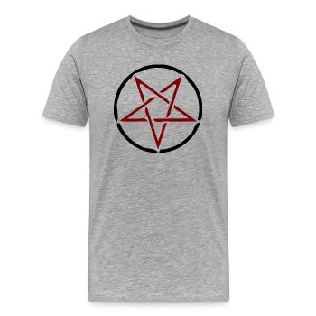 Pentagramm - Stern - Symbol - T-shirt bio Premium Homme - gris chiné - Devant - Damien (186cm)