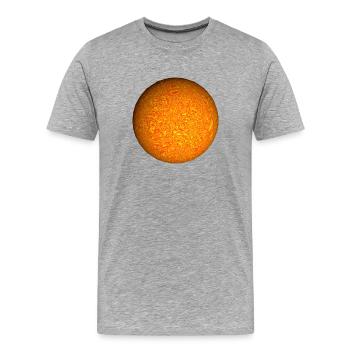 Feu planète soleil - T-shirt bio Premium Homme - gris chiné - Devant - Damien (186cm)