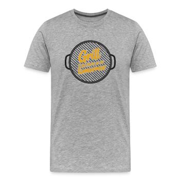 Barbecue barbecue cuisinier barbecue barbecue - T-shirt bio Premium Homme - gris chiné - Devant - Damien (186cm)