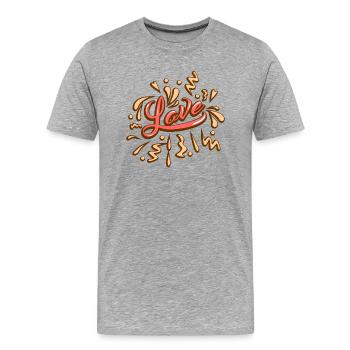Love love - Men's Premium Organic T-Shirt - heather grey - Front - Damien (186cm)
