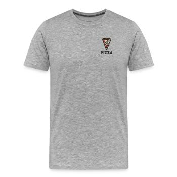 Pizza Logo - Männer Premium Bio T-Shirt - Grau meliert - Vorne - Damien (186cm)