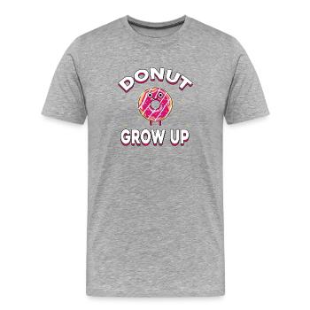 Chemise beignet cool 'Donut grandir' - T-shirt bio Premium Homme - gris chiné - Devant - Damien (186cm)