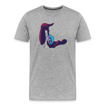 Dieu de la Création - T-shirt bio Premium Homme - gris chiné - Devant - Damien (186cm)