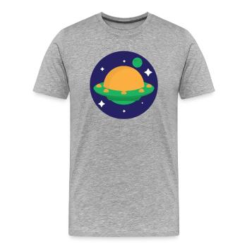 planète - T-shirt bio Premium Homme - gris chiné - Devant - Damien (186cm)