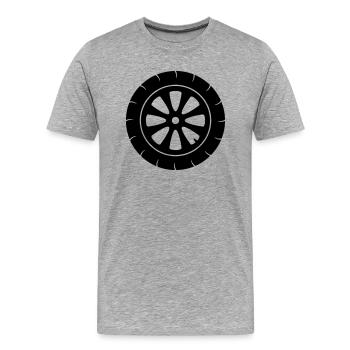 pneu moto conduite permis de conduire - T-shirt bio Premium Homme - gris chiné - Devant - Damien (186cm)