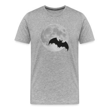 Mond Fledermaus Vollmond Halloween Nacht Flughund - Männer Premium Bio T-Shirt - Grau meliert - Vorne - Damien (186cm)