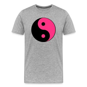 ind Yin Yang - T-shirt bio Premium Homme - gris chiné - Devant - Damien (186cm)