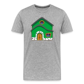 building house homes architektur haus gebaeude84 - Männer Premium Bio T-Shirt - Grau meliert - Vorne - Damien (186cm)